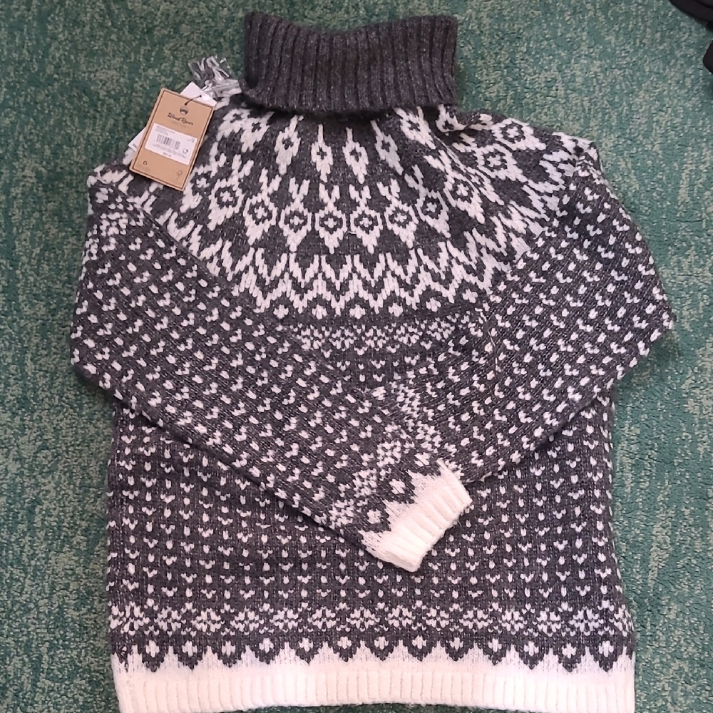 Brand New Wind River Heritage Black and White Turtleneck Sweater,Sz S/P